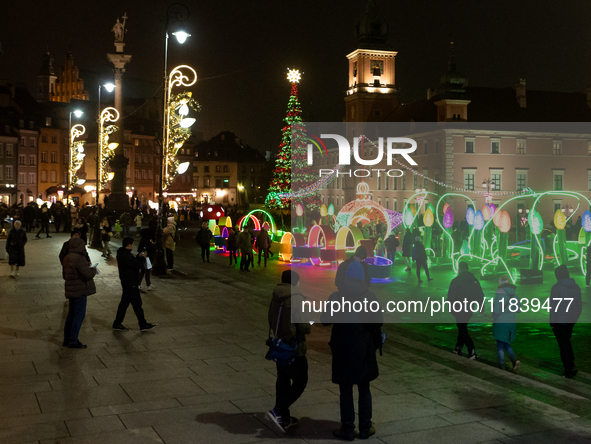 Christmas iluminations In Warsaw, Poland on December 05, 2024. 