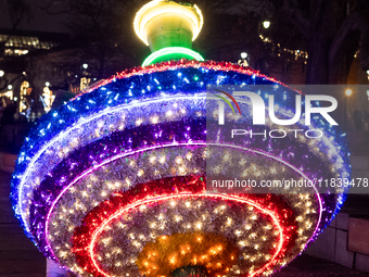 Christmas iluminations In Warsaw, Poland on December 05, 2024. (