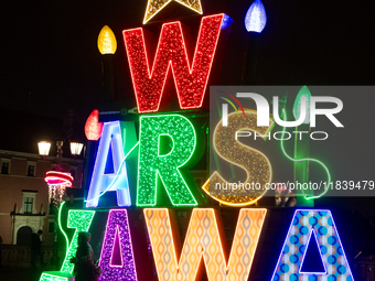 Christmas iluminations In Warsaw, Poland on December 05, 2024. (