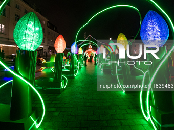 Christmas iluminations In Warsaw, Poland on December 05, 2024. (