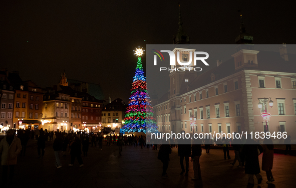 Christmas iluminations In Warsaw, Poland on December 05, 2024. 