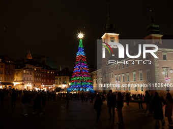 Christmas iluminations In Warsaw, Poland on December 05, 2024. (