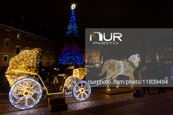 Christmas iluminations In Warsaw, Poland on December 05, 2024. 