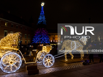 Christmas iluminations In Warsaw, Poland on December 05, 2024. (