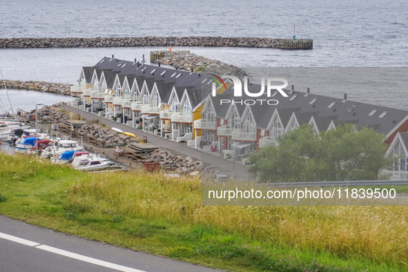 Summer cottages are seen in Hasle, Bornholm Island, Denmark, on August 5, 2024. 