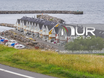 Summer cottages are seen in Hasle, Bornholm Island, Denmark, on August 5, 2024. (