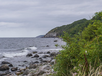 The Baltic Sea coast is seen near Hasle, Bornholm Island, Denmark, on August 5, 2024. (