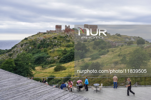 Hammershus Castle ruins are seen on Bornholm Island, Denmark, on August 5, 2024. 