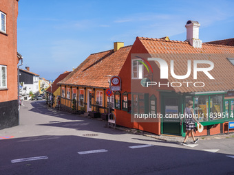 Urban development is seen in Gudhjem, Bornholm Island, Denmark, on August 6, 2024 (