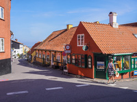 Urban development is seen in Gudhjem, Bornholm Island, Denmark, on August 6, 2024 (