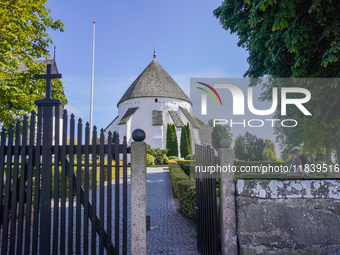 Osterlars round church is seen in Osterlars, Bornholm Island, Denmark, on August 6, 2024. Bornholm is known for its four round churches buil...