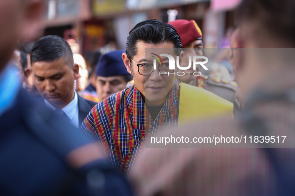 Bhutan King Jigme Khesar Namgyel Wangchuck visits the UNESCO World Heritage site Boudha Stupa in Kathmandu, Nepal, on December 6, 2024. 