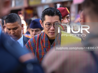 Bhutan King Jigme Khesar Namgyel Wangchuck visits the UNESCO World Heritage site Boudha Stupa in Kathmandu, Nepal, on December 6, 2024. (