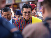 Bhutan King Jigme Khesar Namgyel Wangchuck visits the UNESCO World Heritage site Boudha Stupa in Kathmandu, Nepal, on December 6, 2024. (