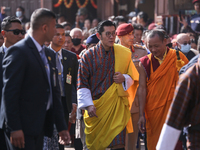 Bhutan King Jigme Khesar Namgyel Wangchuck visits the UNESCO World Heritage site Boudha Stupa in Kathmandu, Nepal, on December 6, 2024. (