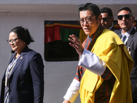 Bhutan King Jigme Khesar Namgyel Wangchuck visits the UNESCO World Heritage site Boudha Stupa in Kathmandu, Nepal, on December 6, 2024. (