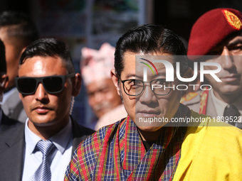 Bhutan King Jigme Khesar Namgyel Wangchuck visits the UNESCO World Heritage site Boudha Stupa in Kathmandu, Nepal, on December 6, 2024. (