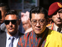 Bhutan King Jigme Khesar Namgyel Wangchuck visits the UNESCO World Heritage site Boudha Stupa in Kathmandu, Nepal, on December 6, 2024. (