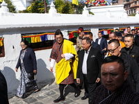 Bhutan King Jigme Khesar Namgyel Wangchuck visits the UNESCO World Heritage site Boudha Stupa in Kathmandu, Nepal, on December 6, 2024. (