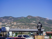 A statue of Mustafa Kemal Ataturk is seen in Alanya, Turkey, on November 5, 2024. (