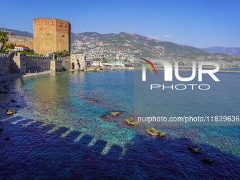 Red Tower is seen in Alanya, Turkey, on November 5, 2024 (