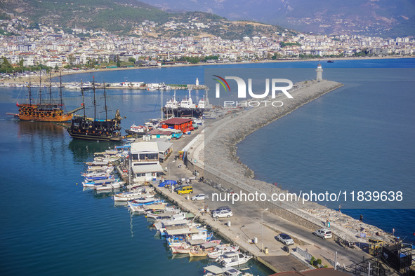 A general view of the city by the sea is seen in Alanya, Turkey, on November 5, 2024. 