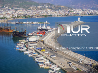 A general view of the city by the sea is seen in Alanya, Turkey, on November 5, 2024. (