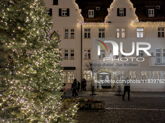 The historic center of Abensberg, Bavaria, Germany, on December 5, 2024, becomes a festive destination during the Christmas season. The trad...