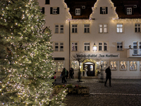 The historic center of Abensberg, Bavaria, Germany, on December 5, 2024, becomes a festive destination during the Christmas season. The trad...