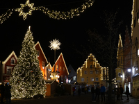 The historic center of Abensberg, Bavaria, Germany, on December 5, 2024, becomes a festive destination during the Christmas season. The trad...