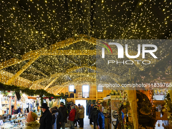 The historic center of Abensberg, Bavaria, Germany, on December 5, 2024, becomes a festive destination during the Christmas season. The trad...