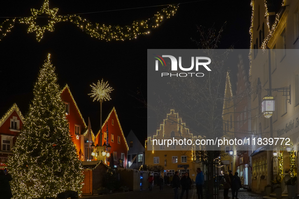 The historic center of Abensberg, Bavaria, Germany, on December 5, 2024, becomes a festive destination during the Christmas season. The trad...