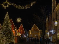 The historic center of Abensberg, Bavaria, Germany, on December 5, 2024, becomes a festive destination during the Christmas season. The trad...