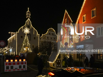 The historic center of Abensberg, Bavaria, Germany, on December 5, 2024, becomes a festive destination during the Christmas season. The trad...