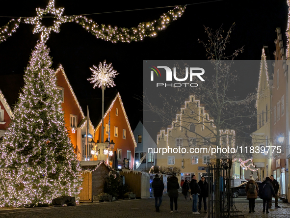 The historic center of Abensberg, Bavaria, Germany, on December 5, 2024, becomes a festive destination during the Christmas season. The trad...