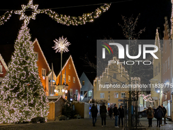 The historic center of Abensberg, Bavaria, Germany, on December 5, 2024, becomes a festive destination during the Christmas season. The trad...