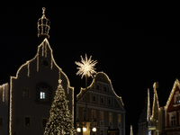 The historic center of Abensberg, Bavaria, Germany, on December 5, 2024, becomes a festive destination during the Christmas season. The trad...