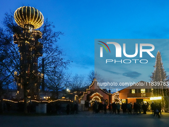 The historic center of Abensberg, Bavaria, Germany, on December 5, 2024, becomes a festive destination during the Christmas season. The trad...