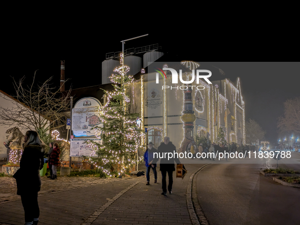 The historic center of Abensberg, Bavaria, Germany, on December 5, 2024, becomes a festive destination during the Christmas season. The trad...