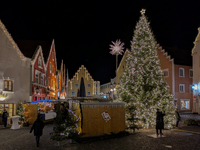 The historic center of Abensberg, Bavaria, Germany, on December 5, 2024, becomes a festive destination during the Christmas season. The trad...