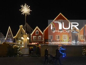 The historic center of Abensberg, Bavaria, Germany, on December 5, 2024, becomes a festive destination during the Christmas season. The trad...