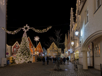 The historic center of Abensberg, Bavaria, Germany, on December 5, 2024, becomes a festive destination during the Christmas season. The trad...