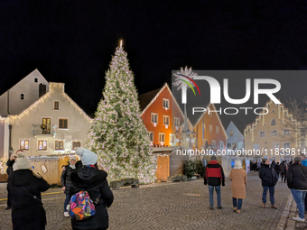 The historic center of Abensberg, Bavaria, Germany, on December 5, 2024, becomes a festive destination during the Christmas season. The trad...