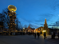 The historic center of Abensberg, Bavaria, Germany, on December 5, 2024, becomes a festive destination during the Christmas season. The trad...