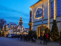 The historic center of Abensberg, Bavaria, Germany, on December 5, 2024, becomes a festive destination during the Christmas season. The trad...