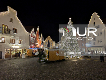 The historic center of Abensberg, Bavaria, Germany, on December 5, 2024, becomes a festive destination during the Christmas season. The trad...