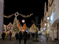 The historic center of Abensberg, Bavaria, Germany, on December 5, 2024, becomes a festive destination during the Christmas season. The trad...