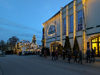 The historic center of Abensberg, Bavaria, Germany, on December 5, 2024, becomes a festive destination during the Christmas season. The trad...