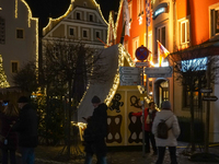 The historic center of Abensberg, Bavaria, Germany, on December 5, 2024, becomes a festive destination during the Christmas season. The trad...