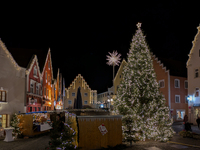 The historic center of Abensberg, Bavaria, Germany, on December 5, 2024, becomes a festive destination during the Christmas season. The trad...